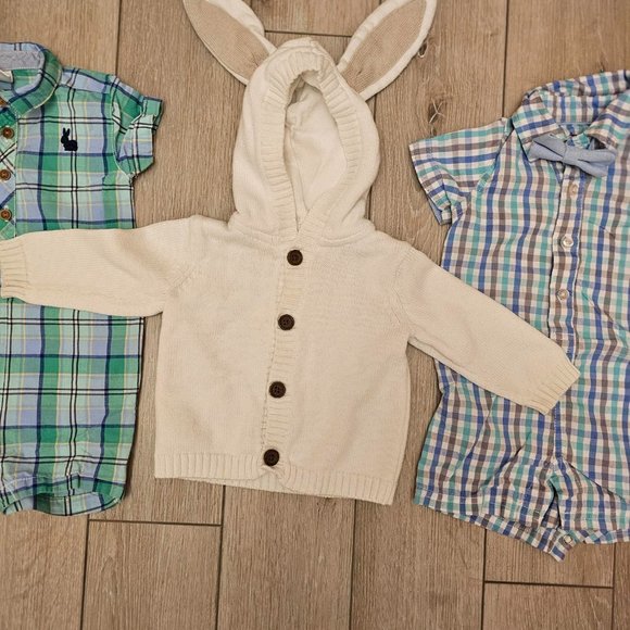 Gymboree - Andy & Evan - 3-6 M - Baby Boy - Summer Easter - Rompers - Sweater - Picture 3 of 10